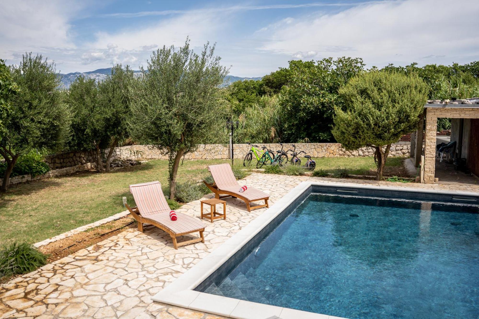 Villa Pag Dubrava Relax With Pool Bosana Bagian luar foto