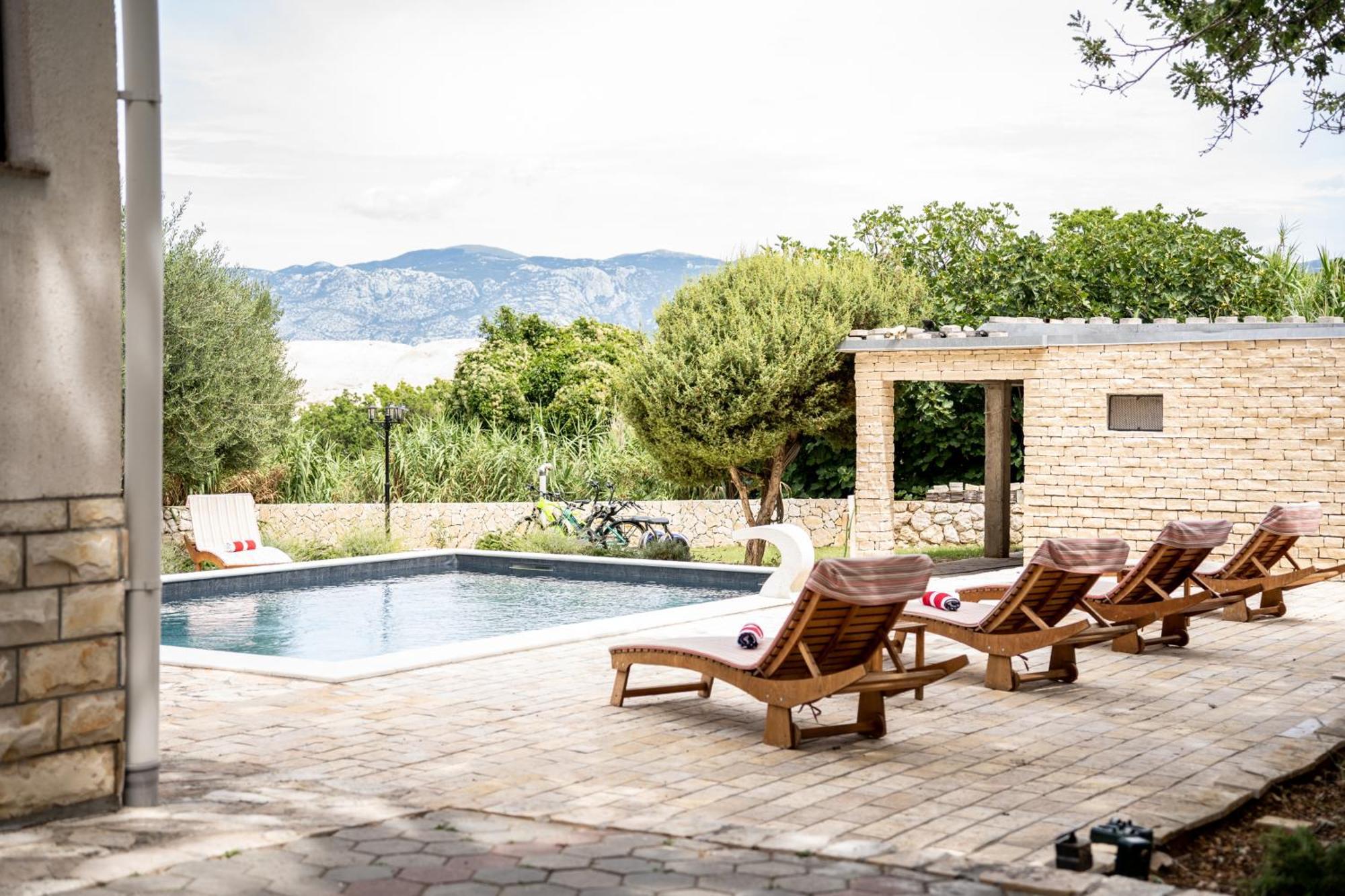 Villa Pag Dubrava Relax With Pool Bosana Bagian luar foto