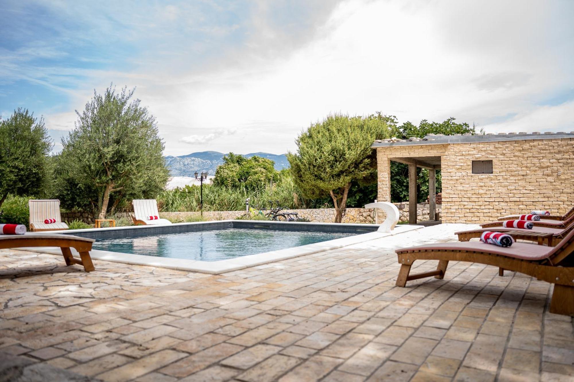 Villa Pag Dubrava Relax With Pool Bosana Bagian luar foto