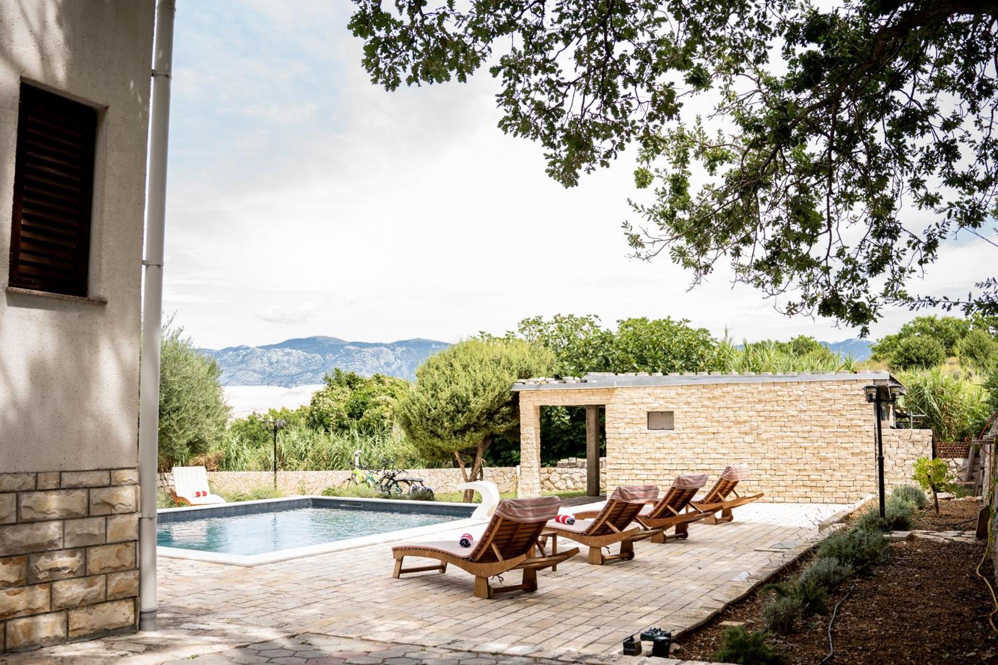 Villa Pag Dubrava Relax With Pool Bosana Bagian luar foto